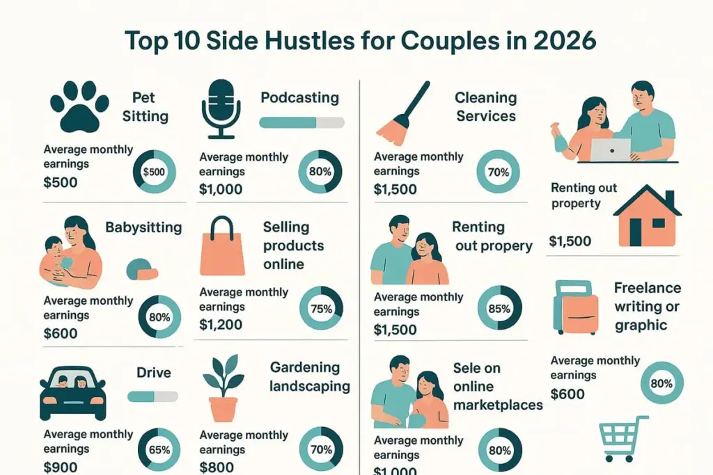10 Side Hustles for Couples to Boost Income in 2026