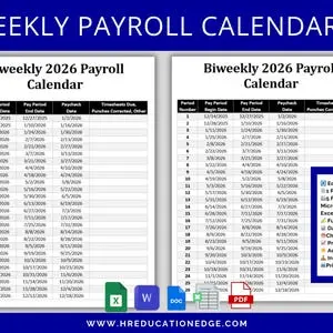 2026 Weekly Payroll Calendar - Etsy